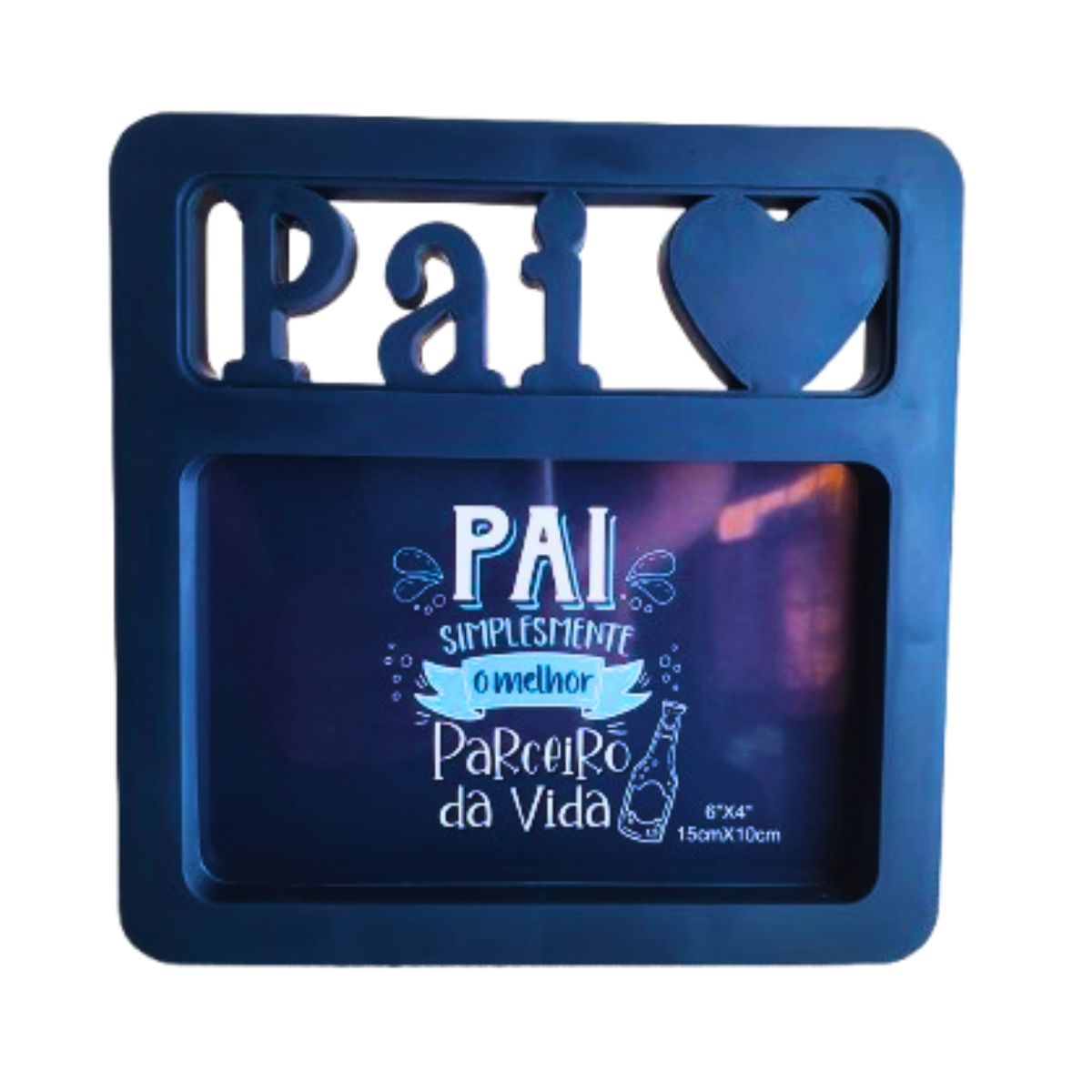 Porta Retrato Pai Decoração Coração / Dia Dos Pais - Azul Porta Retrato Pai Decoração Coração / Dia Dos Pais - Azul